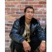 BMF Black Leather Jacket With Shearling Collar